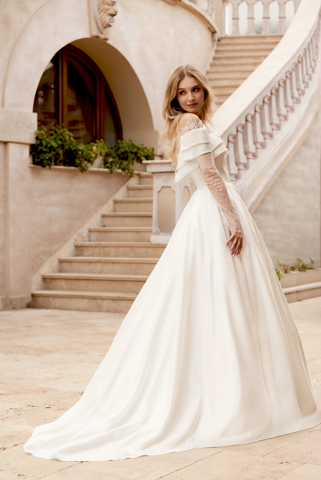 Ramina A-line Illusion Ivory Wedding dress