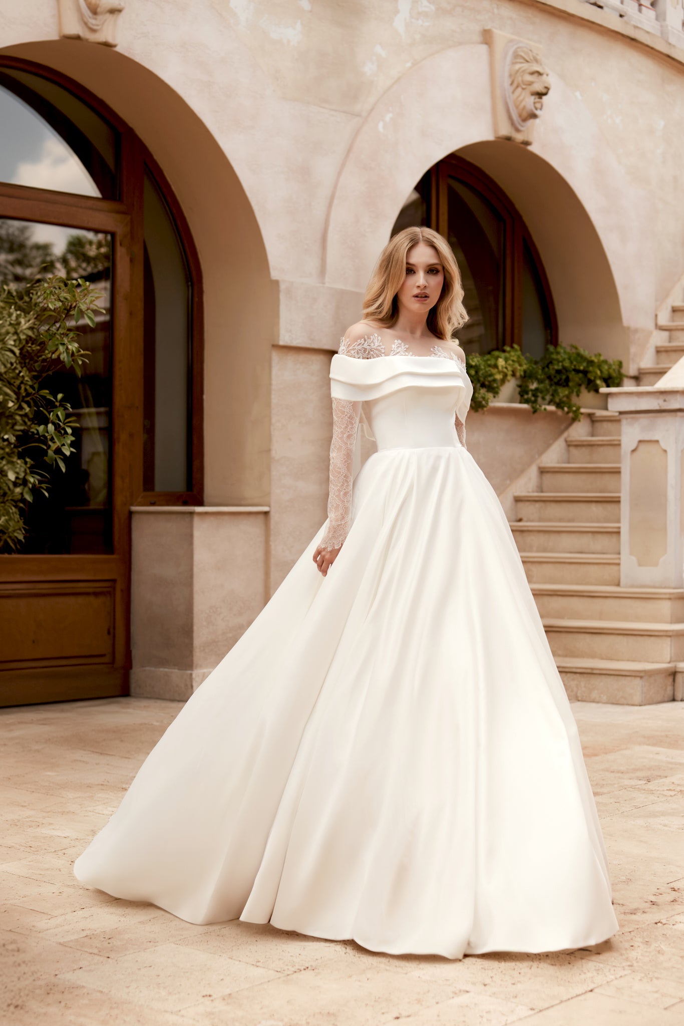 Ramina A-line Illusion Ivory Wedding dress