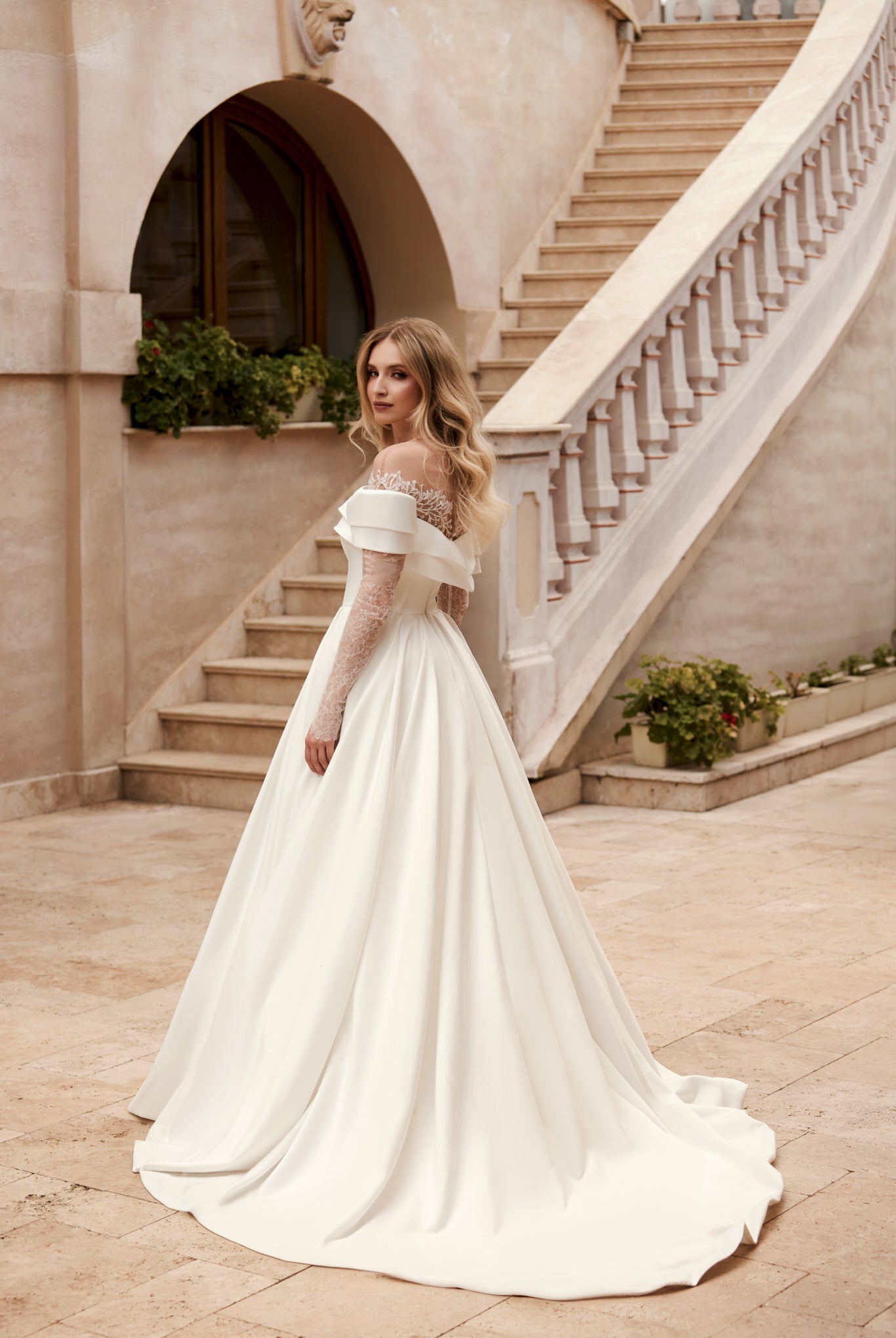 Ramina A-line Illusion Ivory Wedding dress