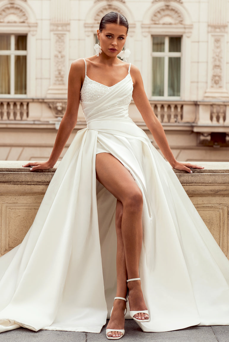 Polianna A-line V-neck Ivory Wedding dress