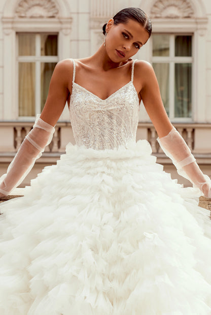 Angelique Princess/Ball Gown Illusion Ivory Wedding dress