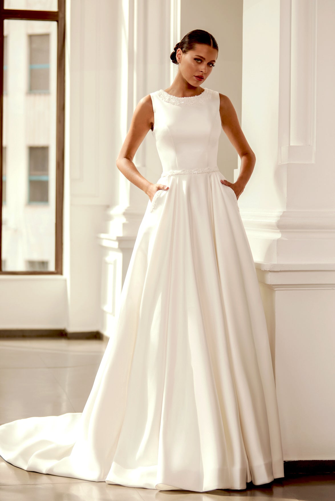 Agnes A-line Scoop Ivory Wedding dress