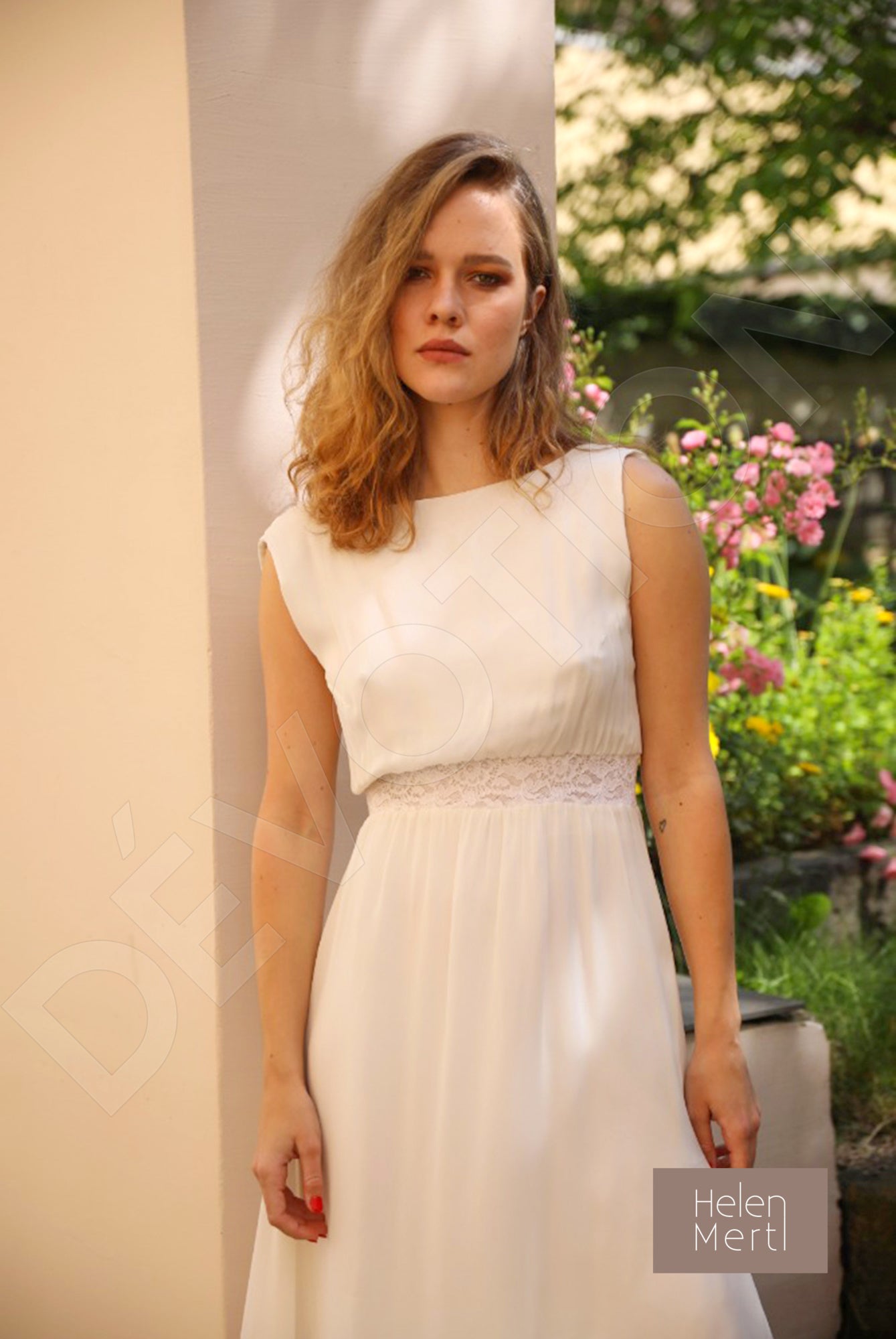 Nikola A-line Boat/Bateau White Wedding dress