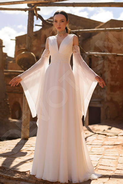 Odelice A-line V-neck Off White Wedding dresses