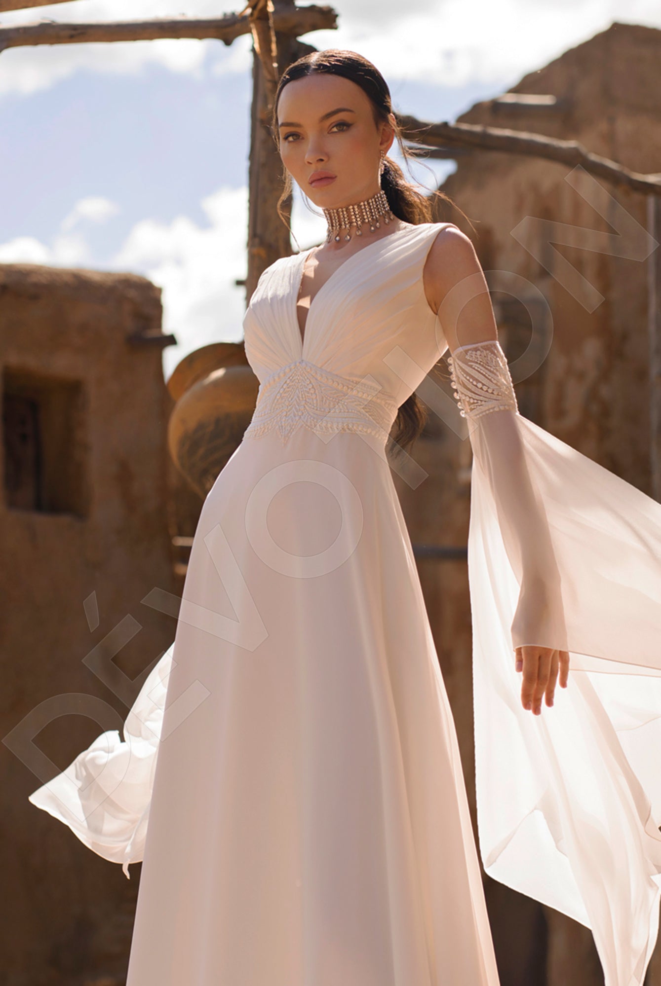 Odelice A-line V-neck Off White Wedding dresses