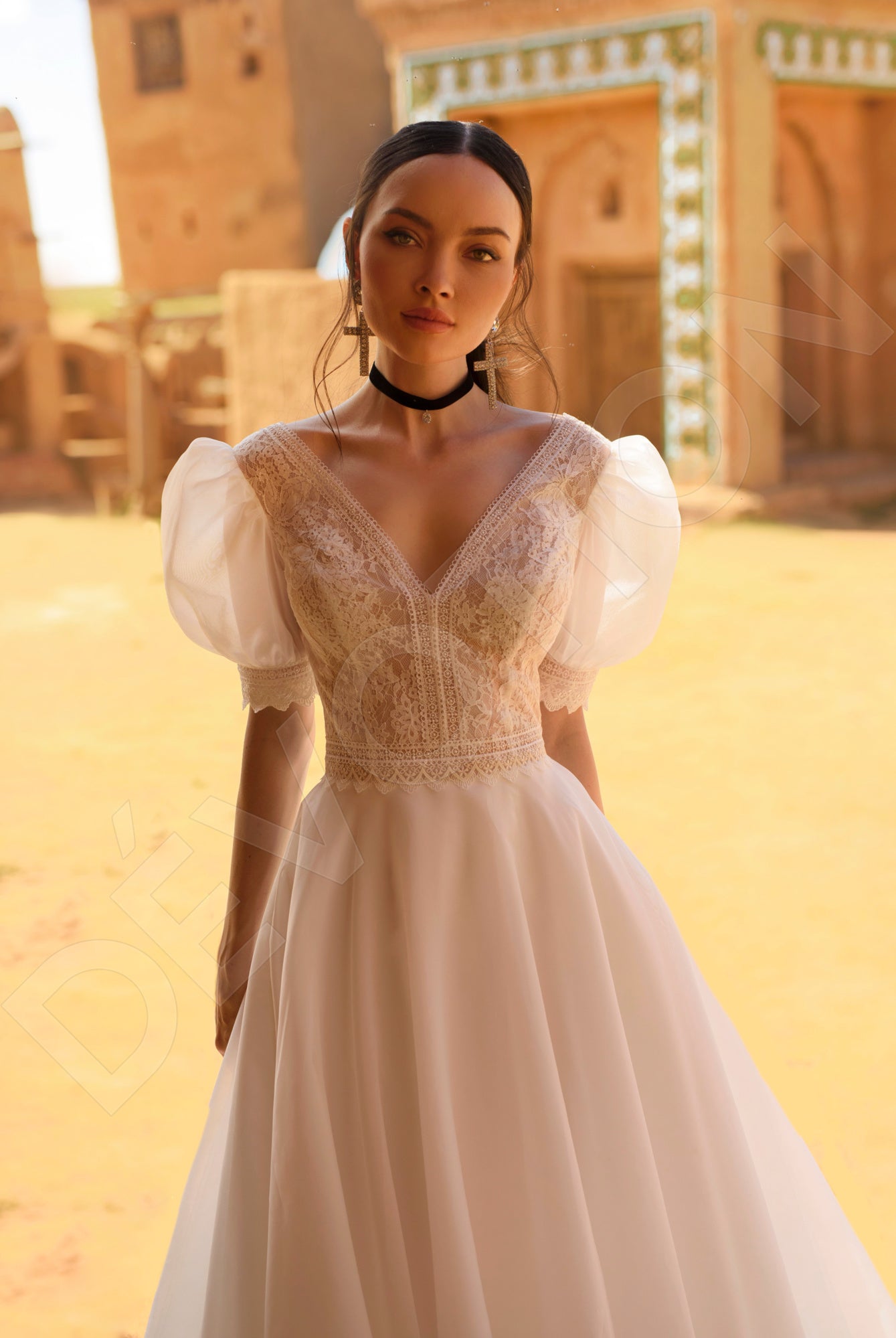 Orsole A-Line V-neck Off White Wedding dress