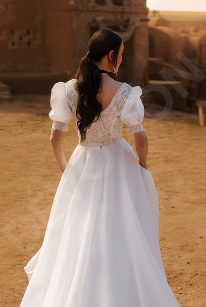 Orsole A-Line V-neck Off White Wedding dress