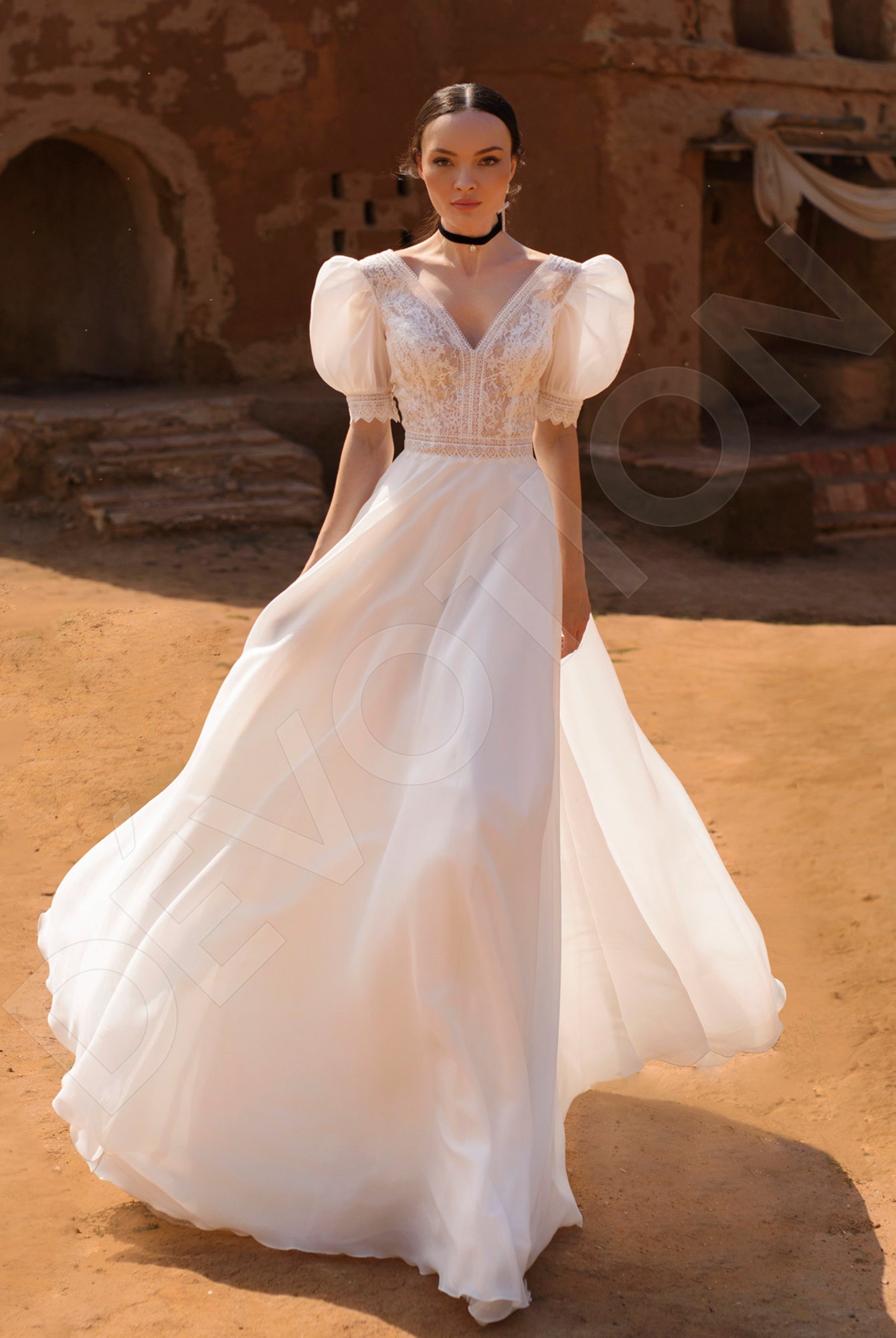 Orsole A-Line V-neck Off White Wedding dress