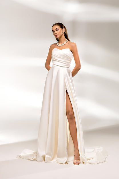 Leonela A-line Sweetheart Milk Wedding dress