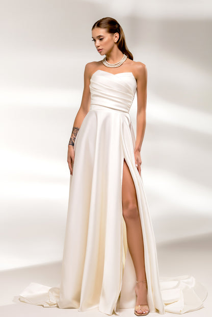 Leonela A-line Sweetheart Milk Wedding dress