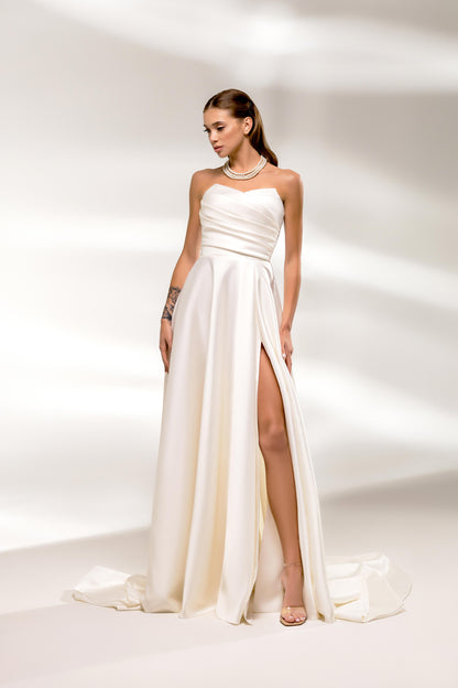 Leonela A-line Sweetheart Milk Wedding dress