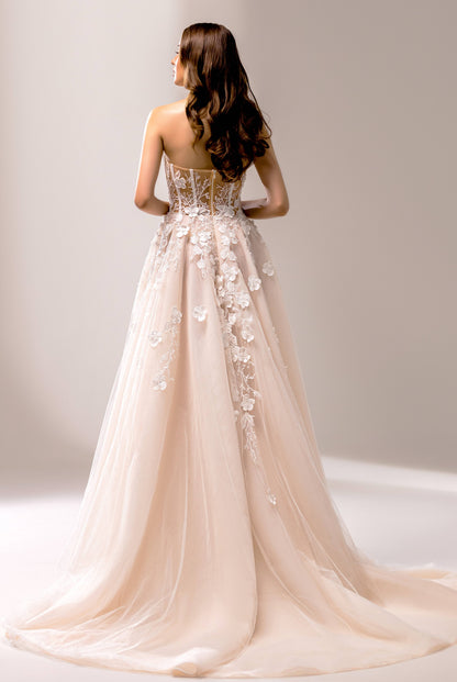 Taya A-line Sweetheart Milk/Nude Wedding dress