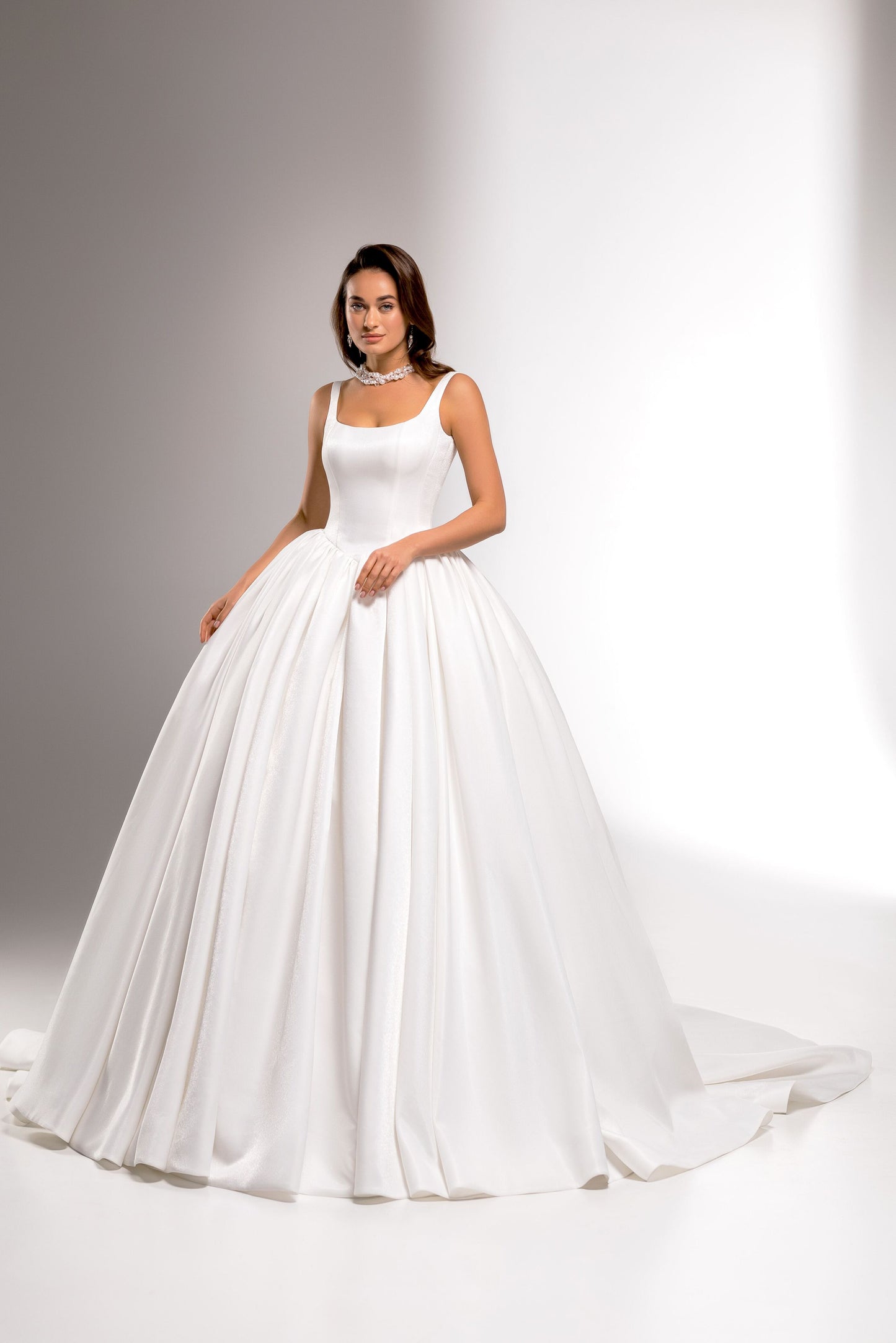 Carlson Princess/Ball Gown Square Milk Wedding dress