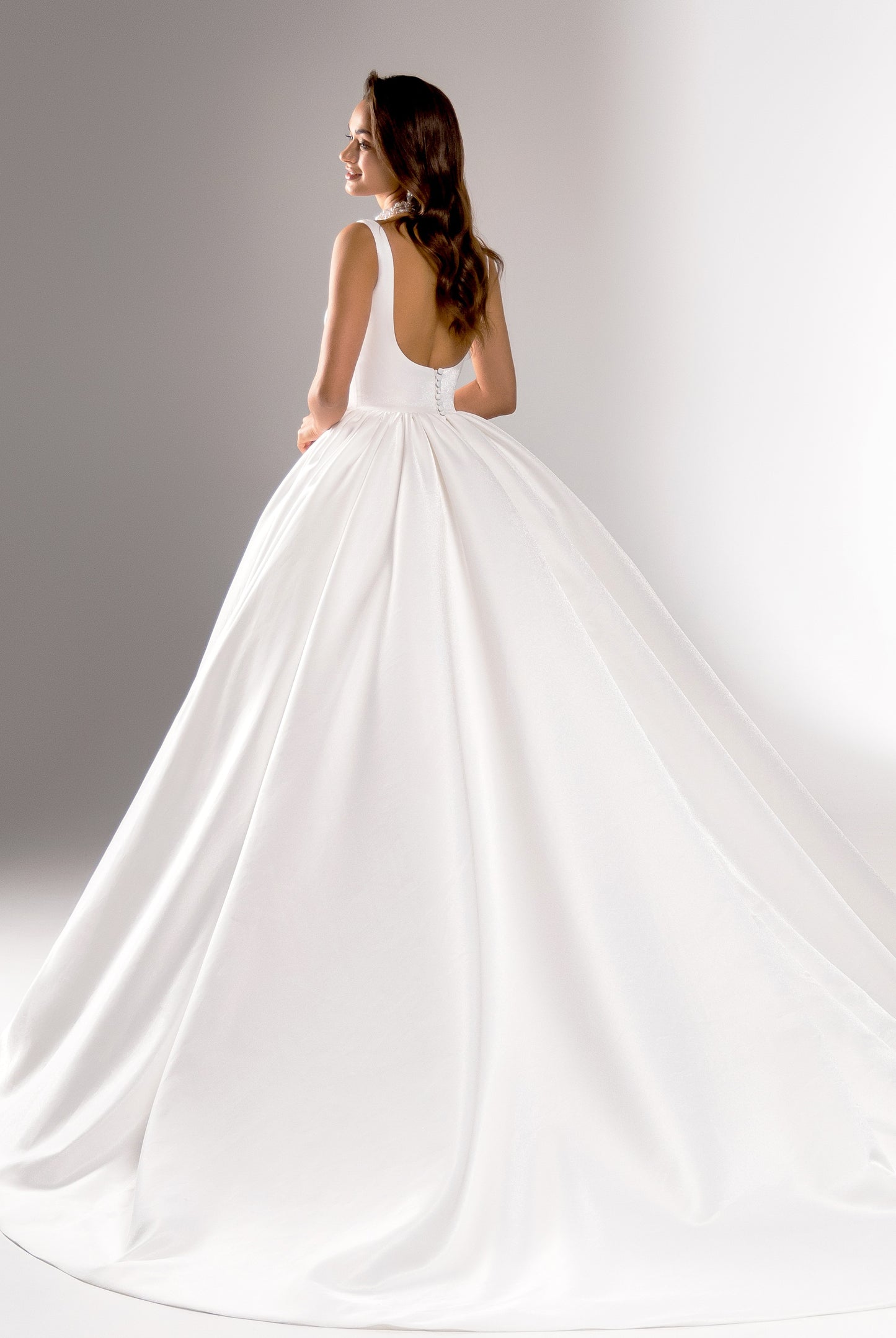 Carlson Princess/Ball Gown Square Milk Wedding dress