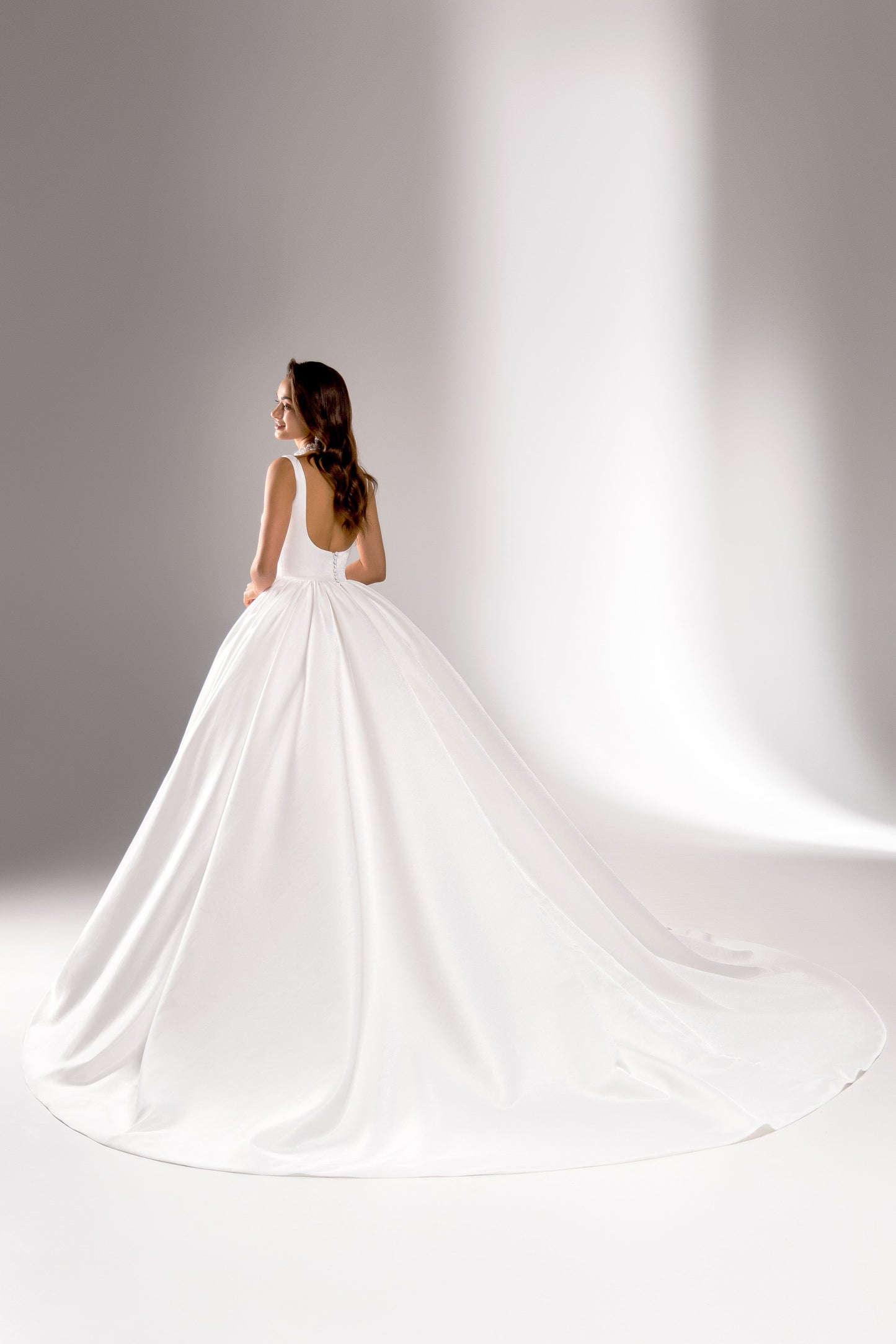 Carlson Princess/Ball Gown Square Milk Wedding dress