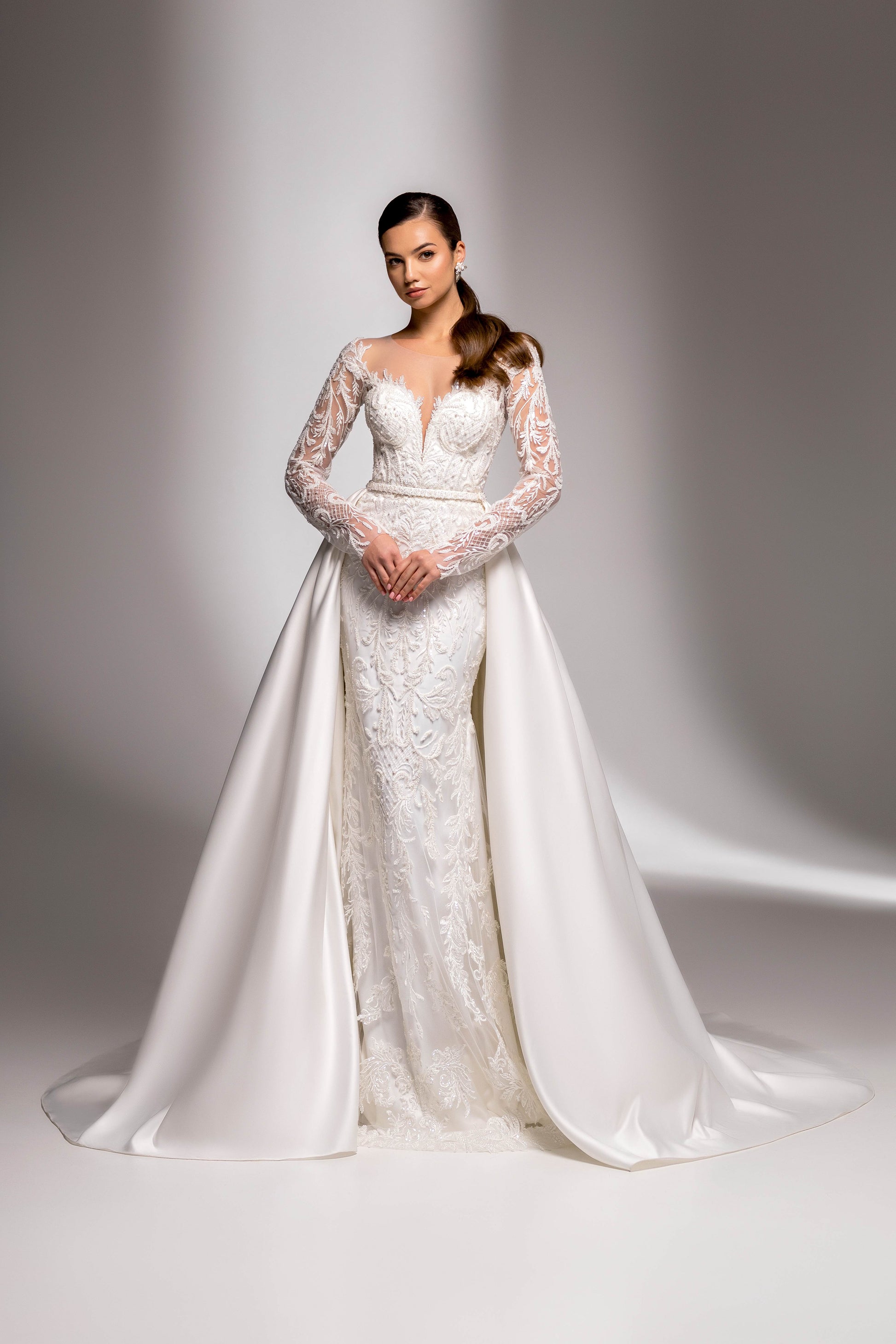 Charisma Trumpet/Mermaid Illusion Milk Wedding dress