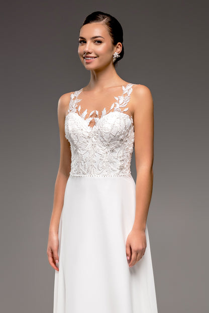 Isla A-line Illusion Milk Wedding dress