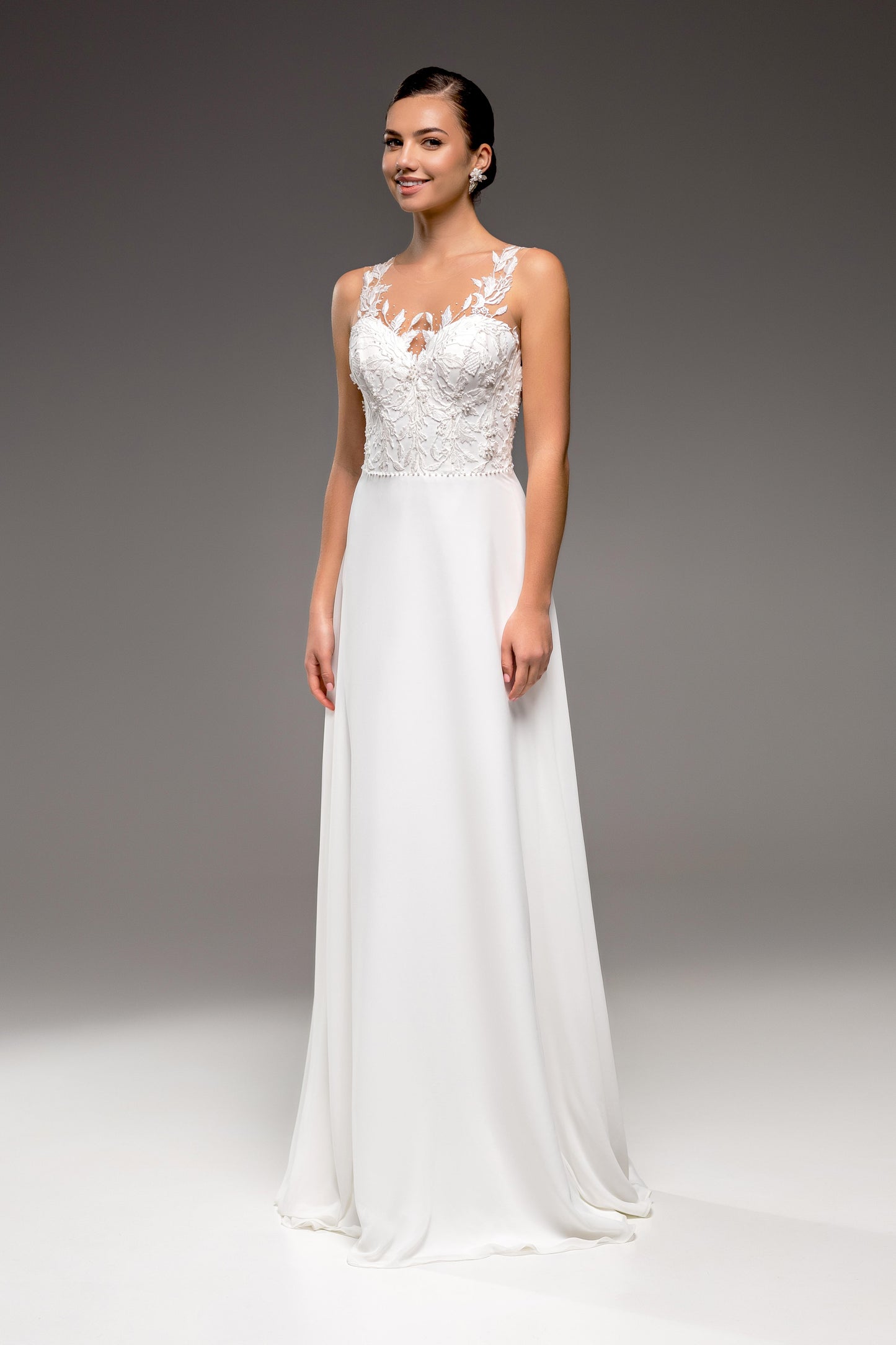 Isla A-line Illusion Milk Wedding dress