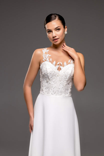 Isla A-line Illusion Milk Wedding dress