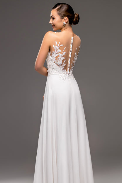 Isla A-line Illusion Milk Wedding dress