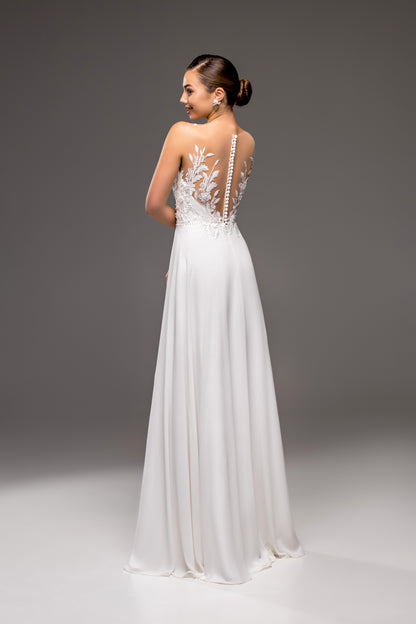 Isla A-line Illusion Milk Wedding dress