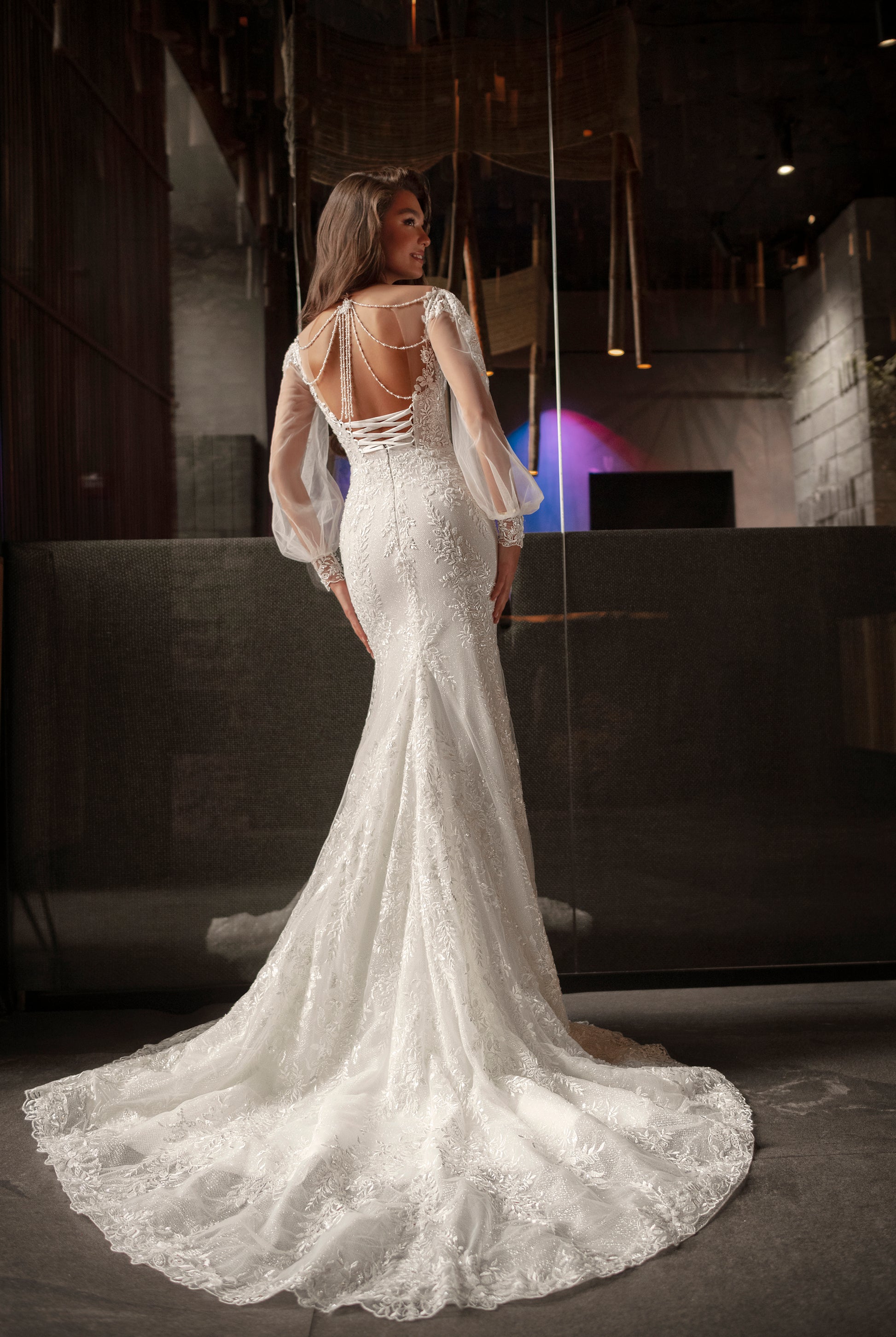 Rachela Trumpet/Mermaid Illusion Ivory Wedding dress