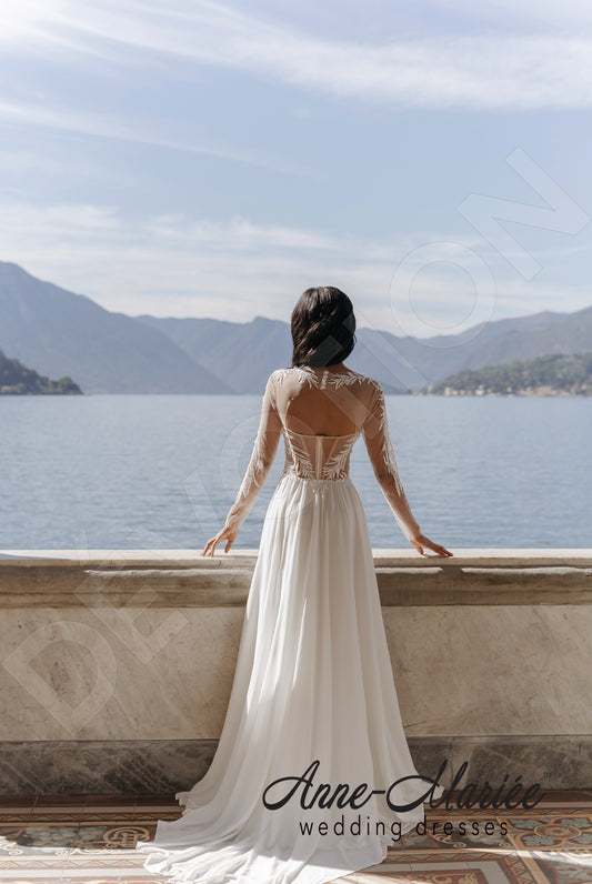 Ruth A-line Illusion Milk Wedding dress