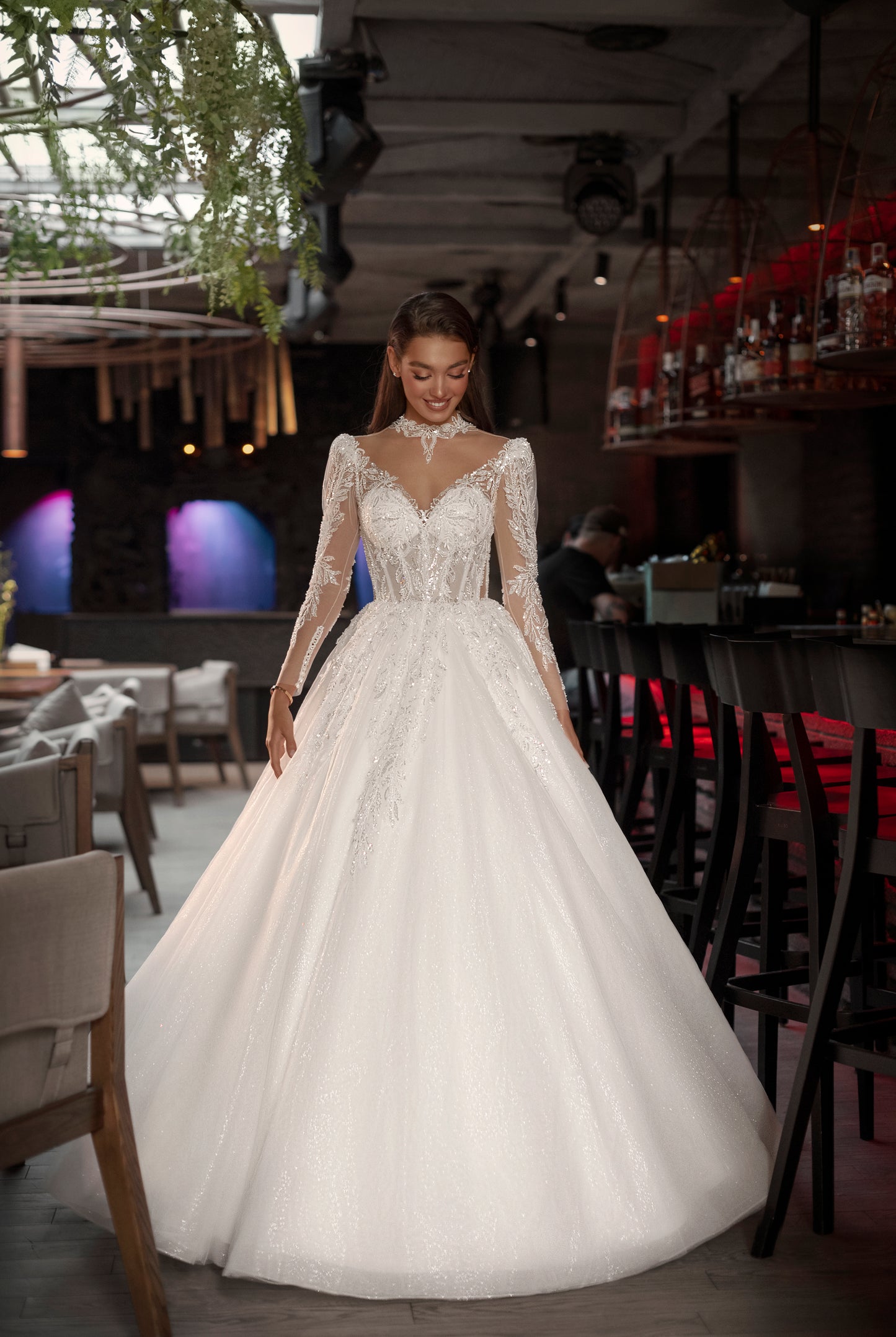 Samantha A-line Jewel Ivory Wedding dress