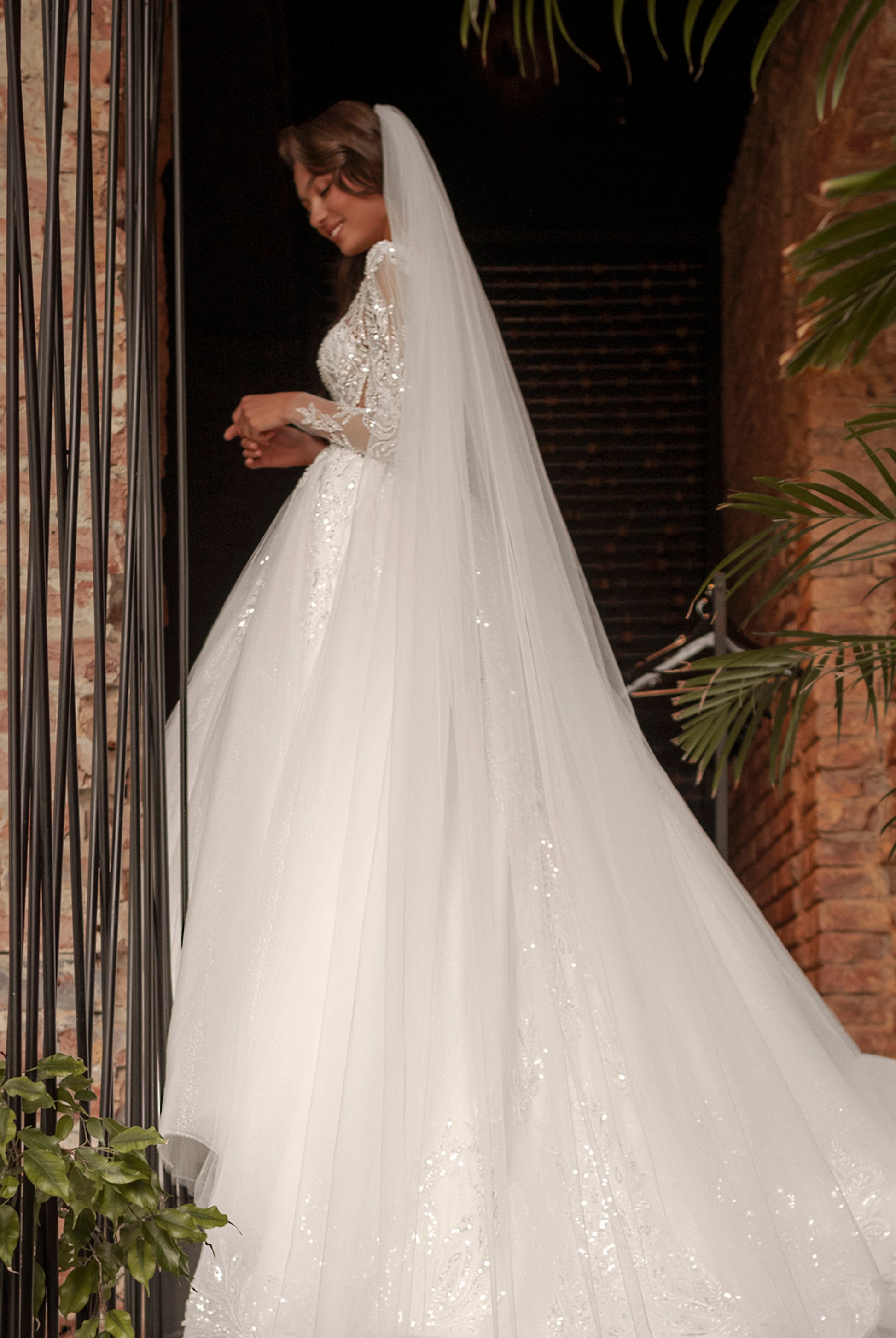 Samantha A-line Jewel Ivory Wedding dress