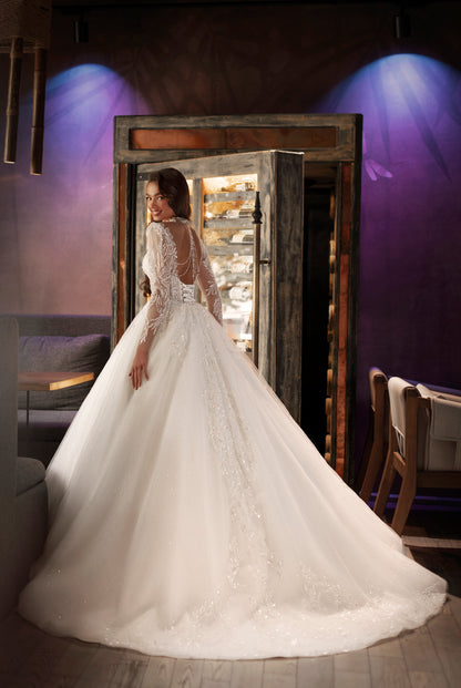 Samantha A-line Jewel Ivory Wedding dress