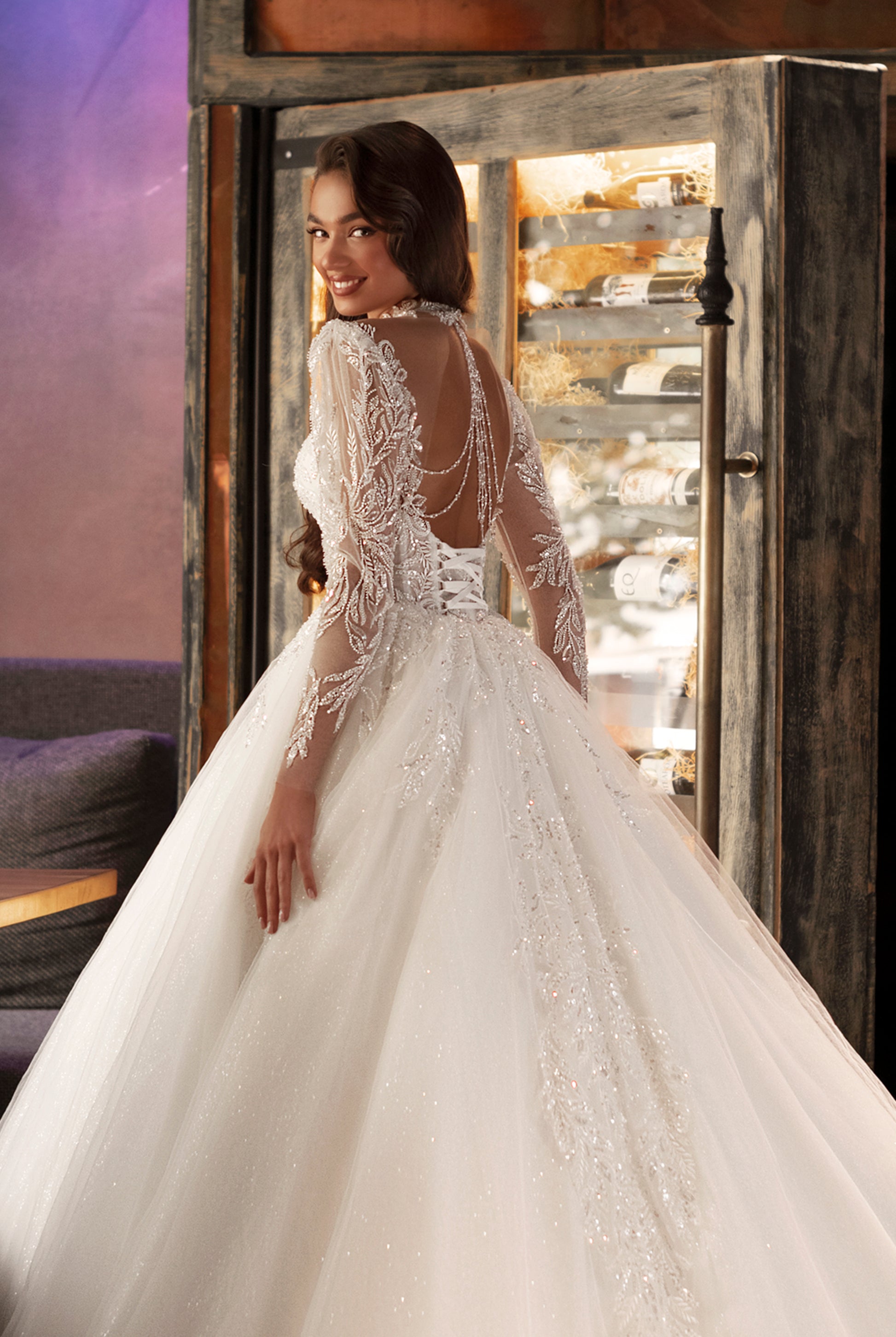 Samantha A-line Jewel Ivory Wedding dress