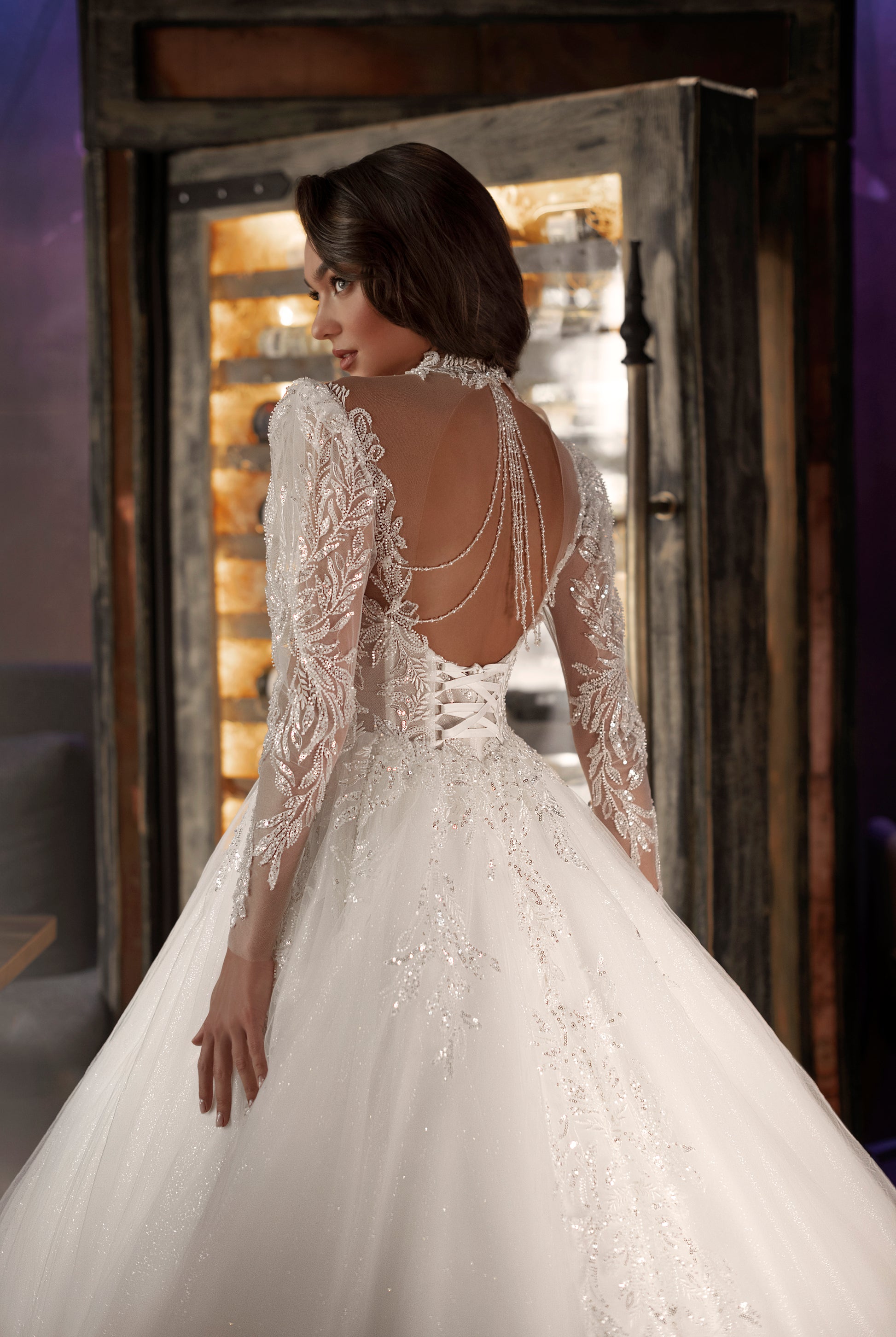 Samantha A-line Jewel Ivory Wedding dress