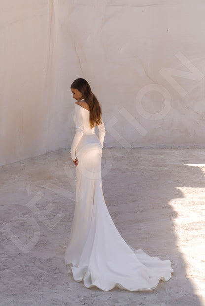 Stephanie Trumpet/Mermaid Off shoulder/Drop shoulder Ivory Wedding dress