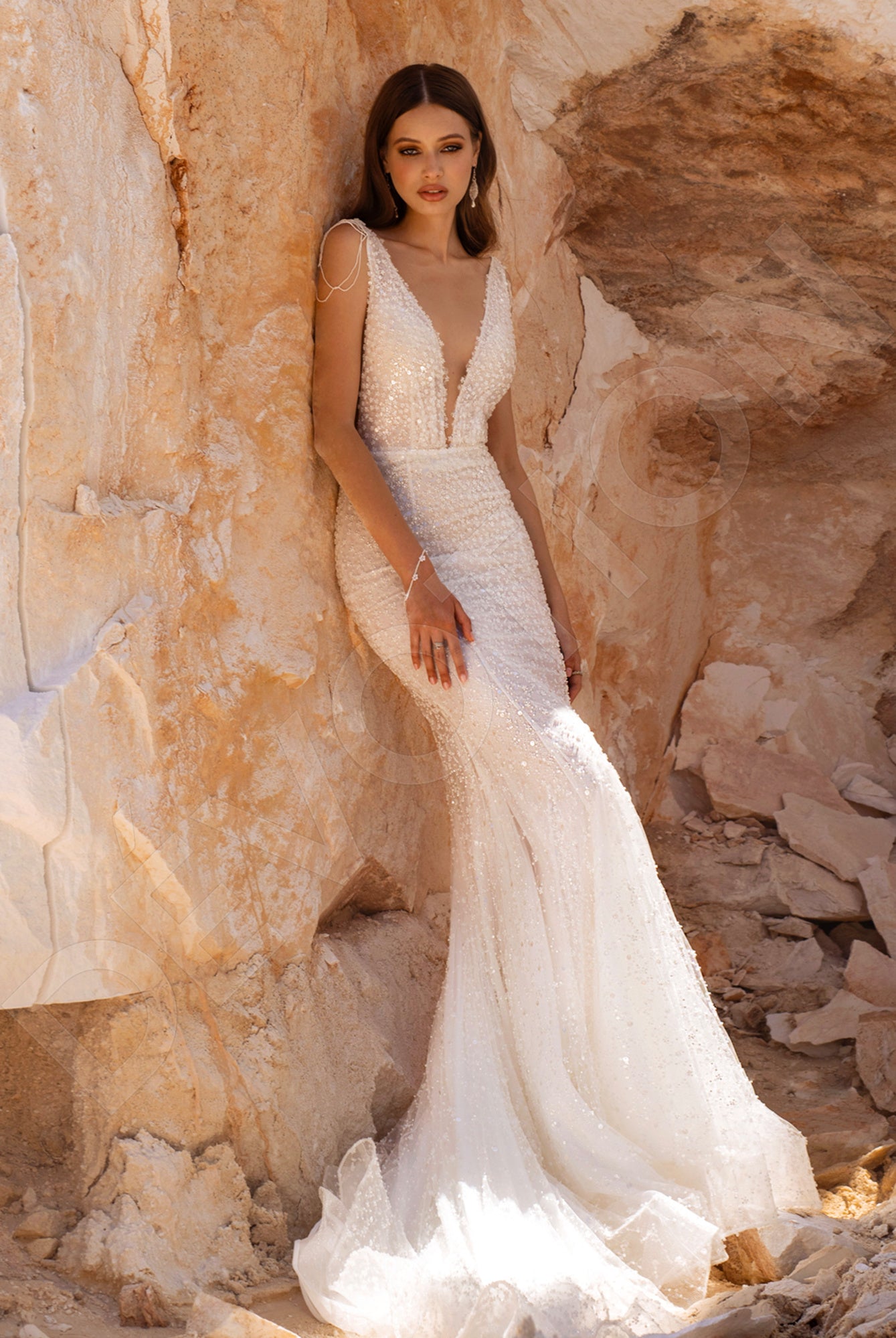 Summer Trumpet/Mermaid Illusion Ivory Wedding dress