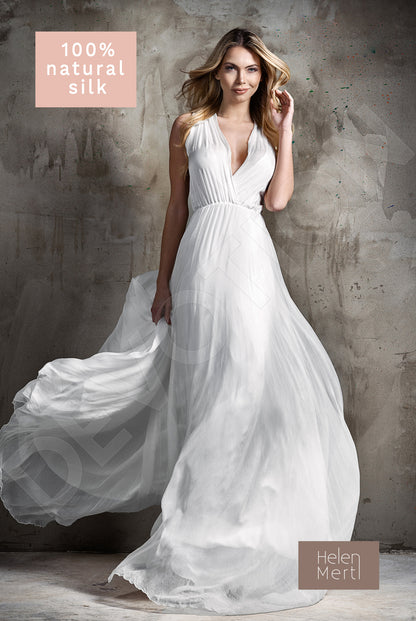 Tereza A-line V-neck White Wedding dress