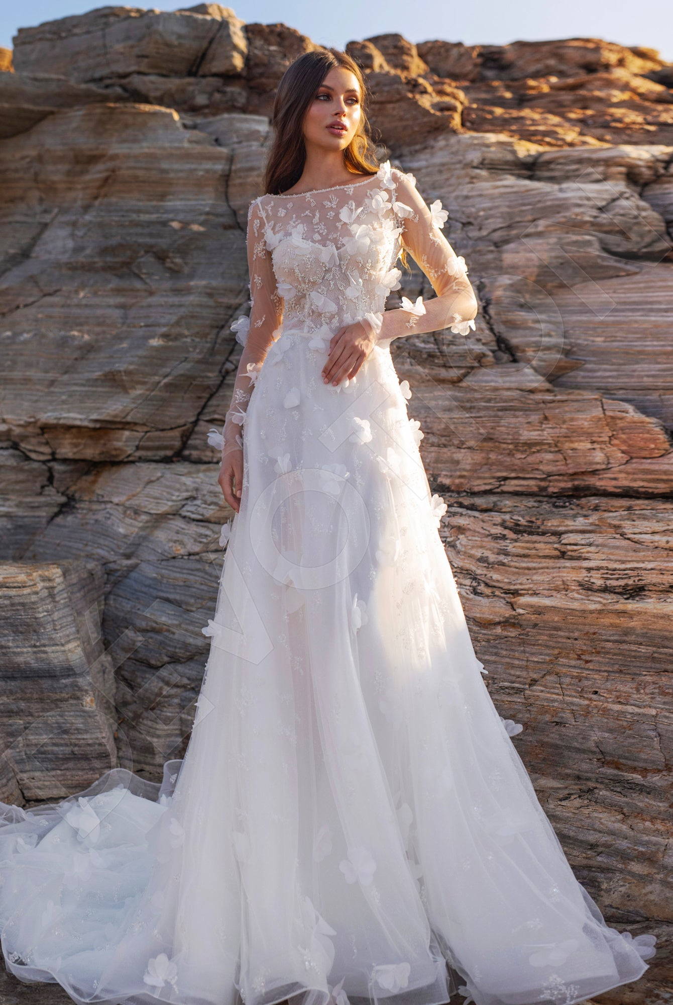 Tessa A-line Boat/Bateau Ivory Wedding dress