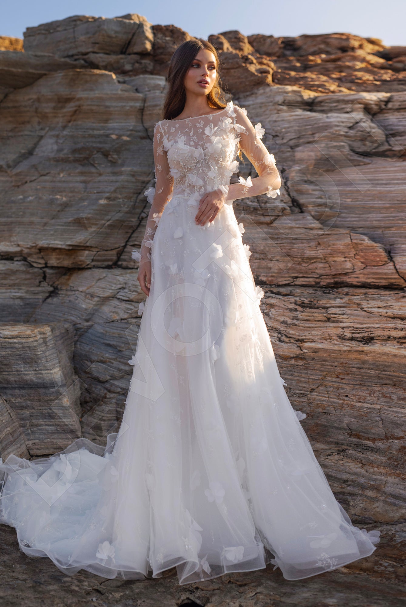 Tessa A-line Boat/Bateau Ivory Wedding dress