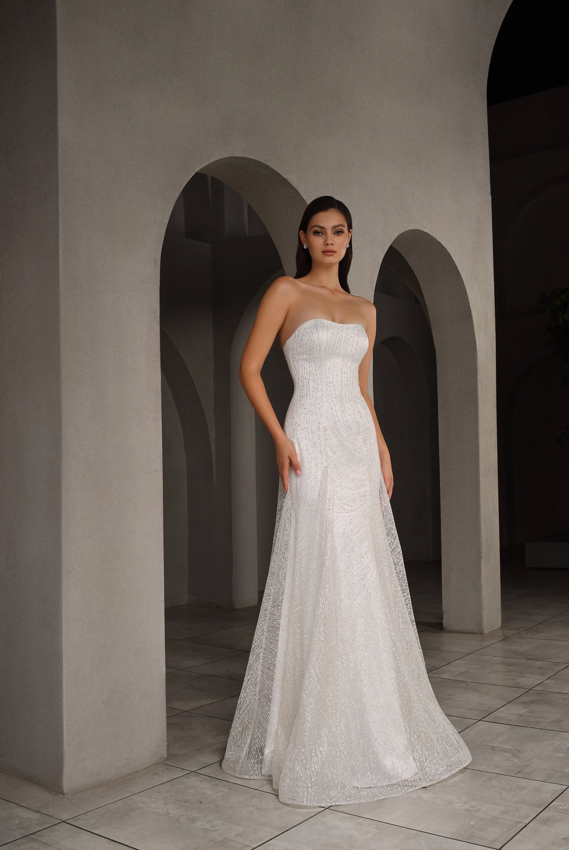 Topaza Trumpet/Mermaid Sweetheart Milk Wedding dress