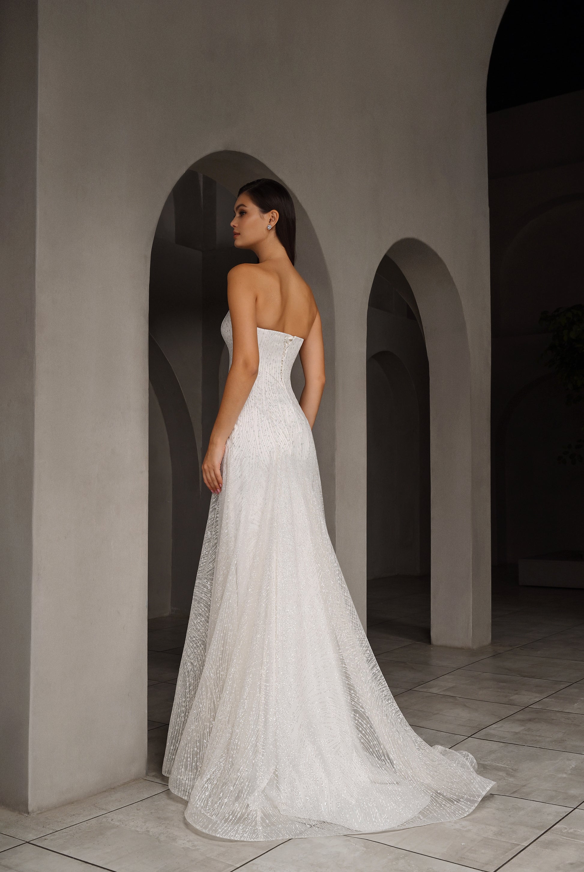 Topaza Trumpet/Mermaid Sweetheart Milk Wedding dress