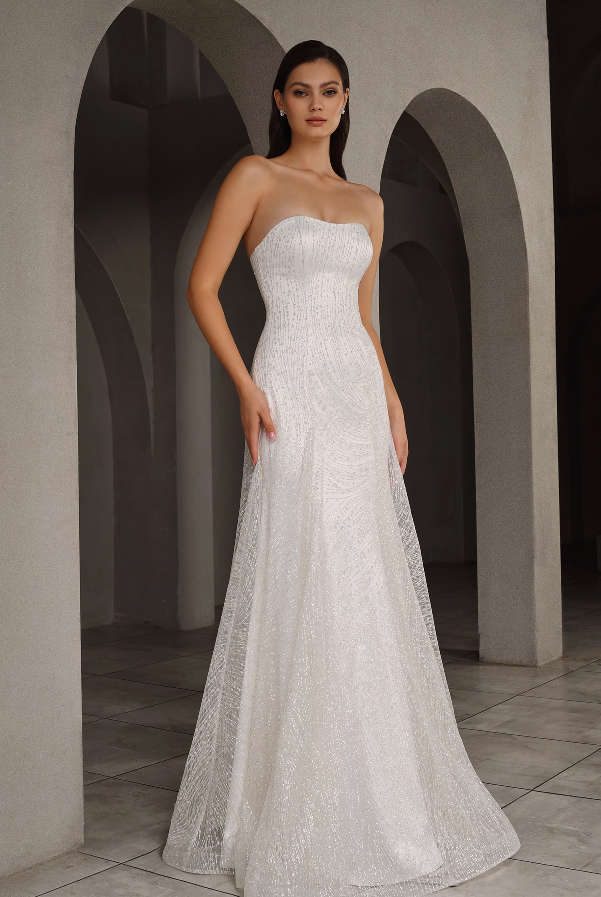 Topaza Trumpet/Mermaid Sweetheart Milk Wedding dress