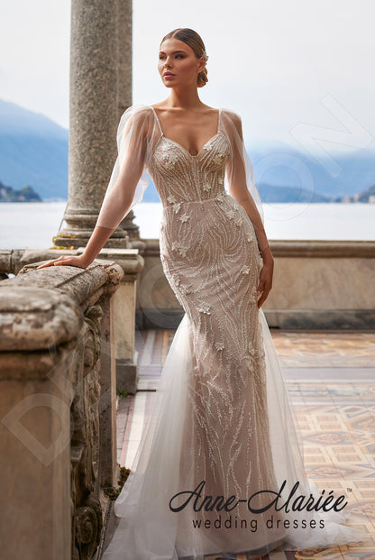 Tullia Trumpet/Mermaid Sweetheart Milk/Nude Wedding dress Front