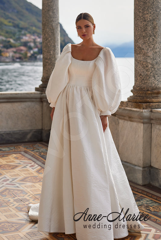 Virna A-line Square Milk Wedding dress