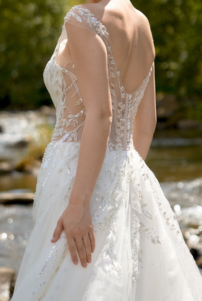 Chelsina A-line Illusion Milk Wedding dress