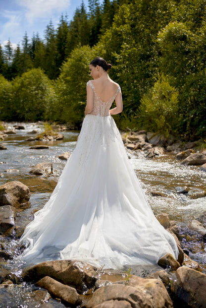 Chelsina A-line Illusion Milk Wedding dress