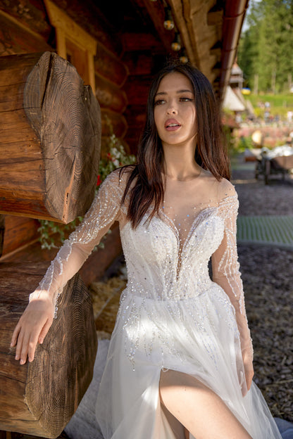 Marietta A-line Illusion Milk Wedding dress