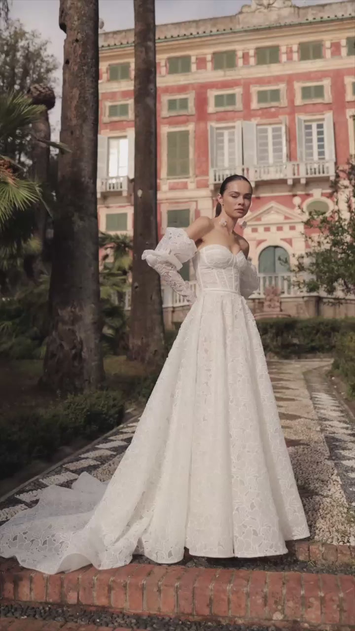 Rene Two in one Sweetheart Ivory Wedding dress video