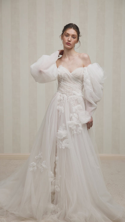 Rozel A-line Sweetheat Milk Wedding dress