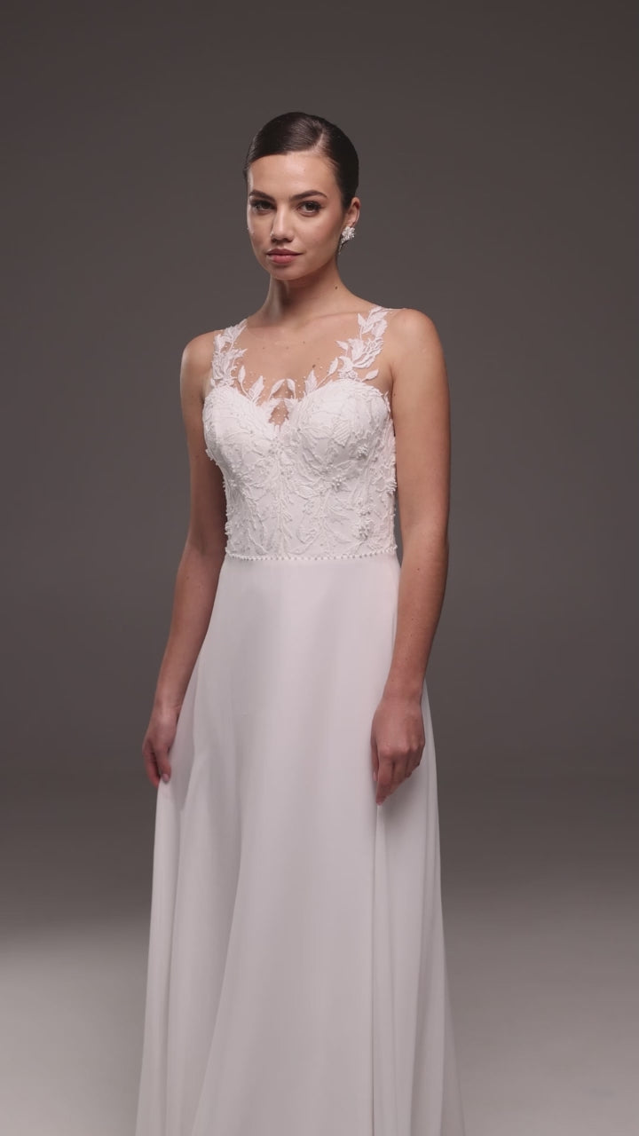 Isla A-line Illusion Milk Wedding dress