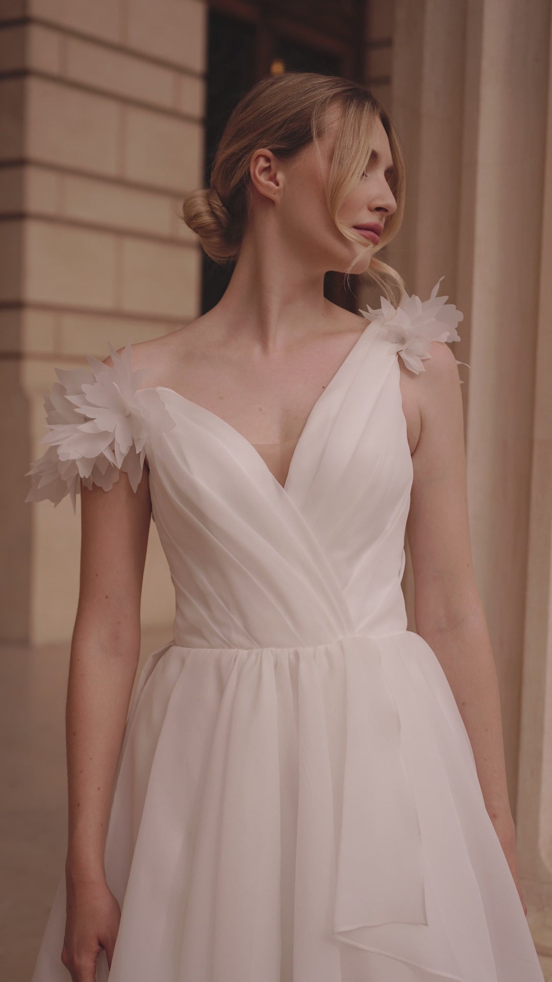 Teresa A-line Deep V-neck Ivory Wedding dress video