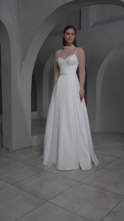 Darine A-line Sweetheart Milk Wedding dress